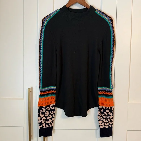 NWT! Free People Women’s Large Switch It Up Cuff Embroidered Thermal Top - Picture 2 of 7